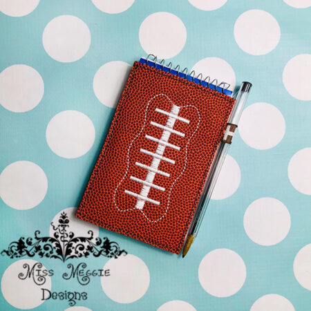 Football 3x5" memo/notepad cover ITH Embroidery design file
