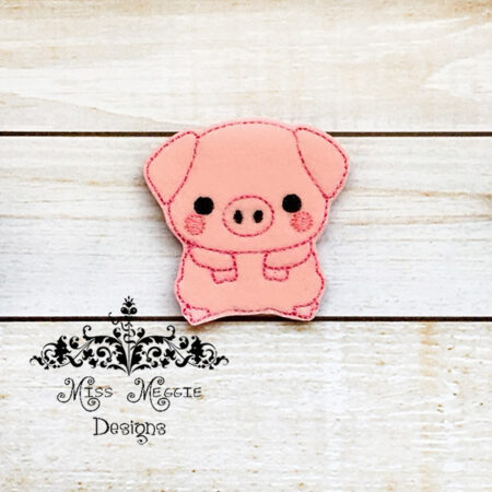 Piggy Standing feltie ITH Embroidery design file