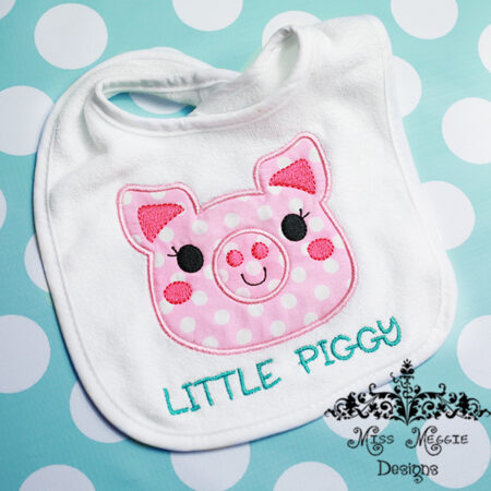 Little Piggy Applique ITH Embroidery design file