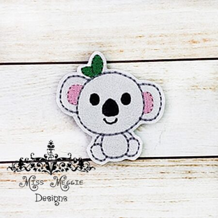 Koala Baby Leaf  feltie ITH Embroidery design