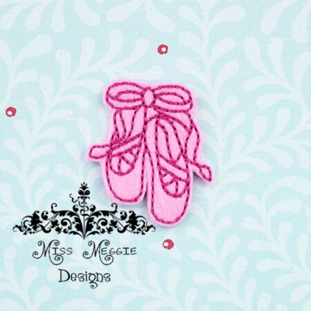 ballet slipper feltie ITH Embroidery design file