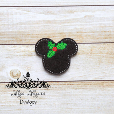 Holly Mouse feltie ITH Embroidery design file