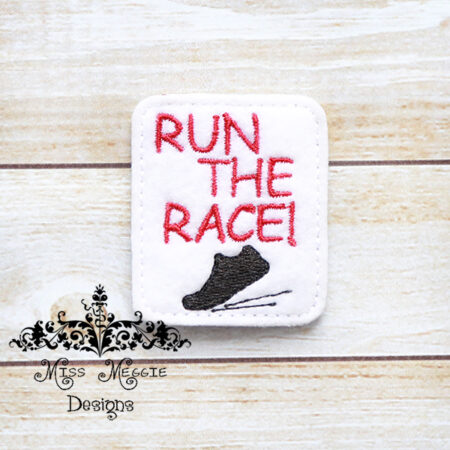 Run the Race feltie ITH Embroidery design file