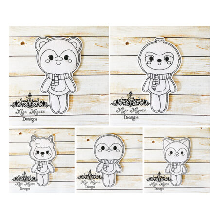 Full Body Doll Animals coloring dolls ITH Embroidery design file