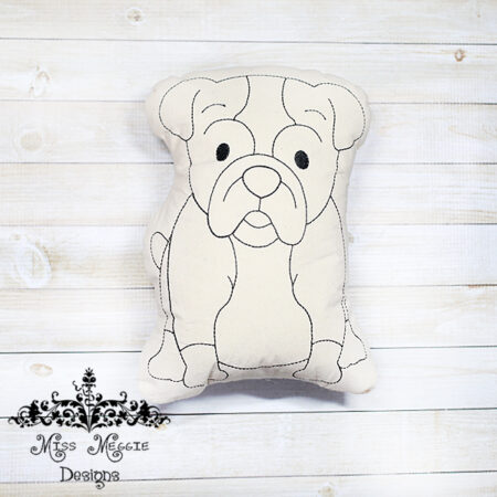 Doodle coloring doll stuffie Doggie 4 Bull dog Embroidery file