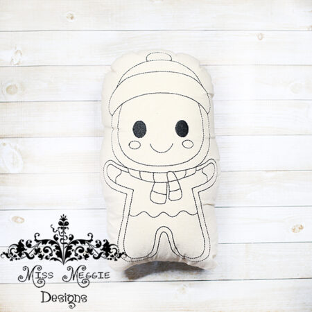 Doodle coloring stuffie doll Gingerbread gir ITH Embroidery file