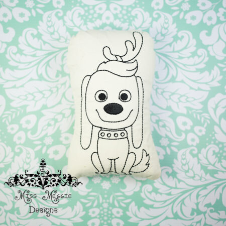 Doodle doll coloring stuffie Green Guy dog ITH Embroidery file