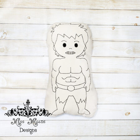 Doodle coloring stuffie doll Hulk man  ITH Embroidery file