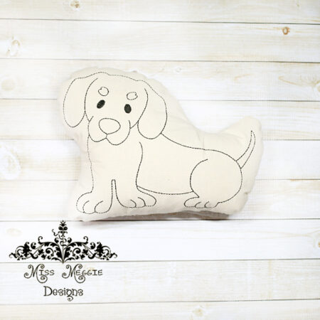 Doodle coloring stuffie doll doggie 3 ITH Embroidery file