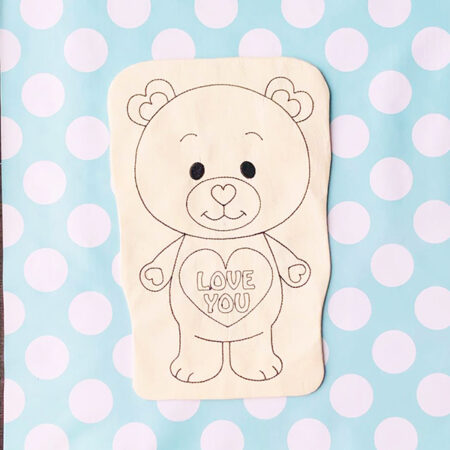 Doodle coloring doll stuffie Valentine Bear Embroidery file