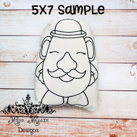 Doodle coloring doll stuffie Mister Potato Embroidery file