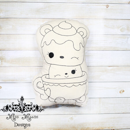 Doodle coloring doll stuffie Cinnamon buns Embroidery file