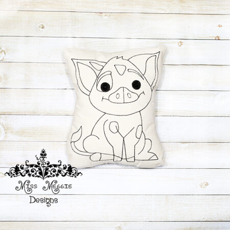 Doodle coloring stuffie doll Piggy ITH Embroidery file