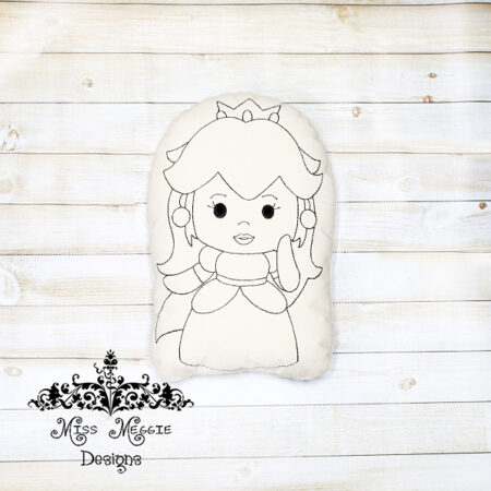Doodle coloring stuffie doll princess P ITH Embroidery file