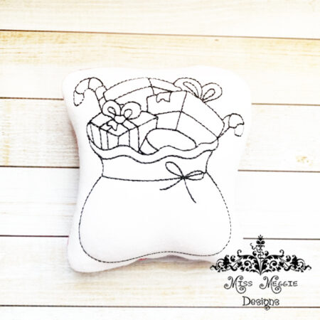 Doodle coloring doll stuffie Santa Bag Christmas Embroidery file