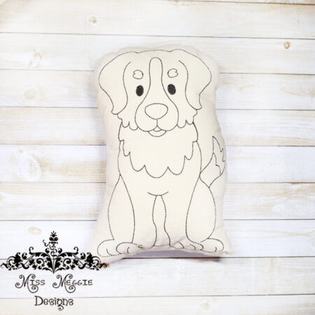 Doodle coloring stuffie doll doggie 2  ITH Embroidery file
