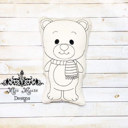 Doodle coloring doll Teddy bear ITH Embroidery file