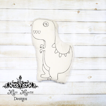 Doodle coloring stuffie doll Dino T-Rex ITH Embroidery file