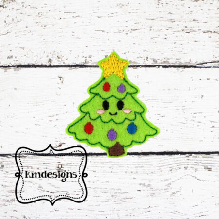 Kawaii Christmas Tree Feltie ITH Embroidery design file