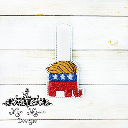 Trump hair elephant snaptab ITH Embroidery design file
