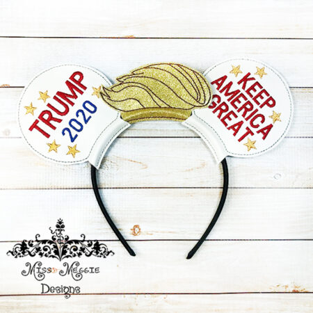 Political Trump 2020 headband Ear set ITH embroidery file