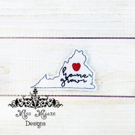 Home Grown Virginia feltie ITH Embroidery designs file