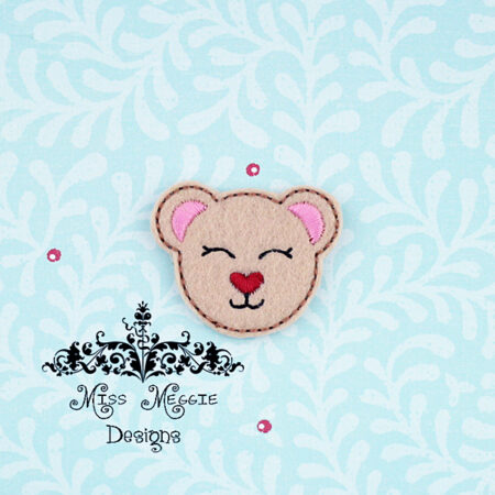Valentine Bear feltie ITH Embroidery design file