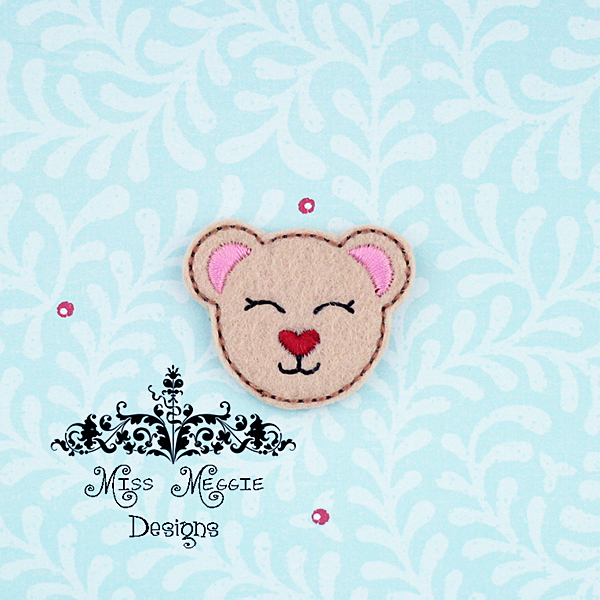 Valentine Bear Feltie Ith Embroidery Design File Miss Meggie Designs 3433