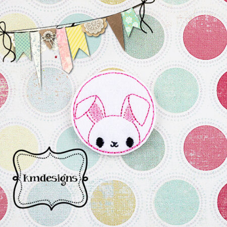 Peeking Spring bunny feltie ITH Embroidery design file