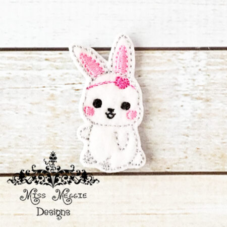 Bunny heart feltie ITH Embroidery design file
