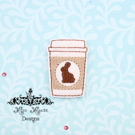 Cappuccino coffee Easter Spring Bunny ITH Embroidery design file