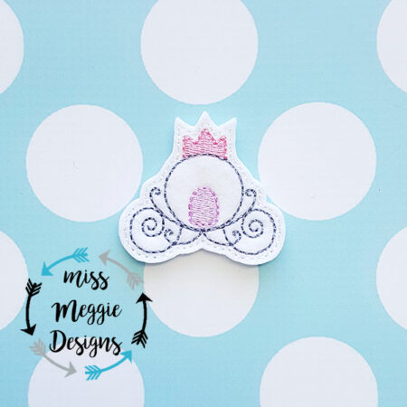 Princess Carriage feltie ITH Embroidery digital design file