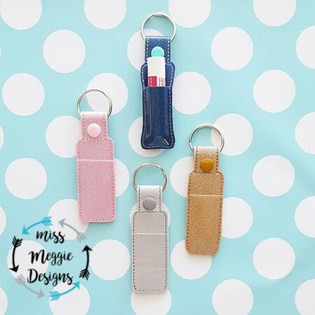 Chapstick holder Snaptab ITH Embroidery design file digital
