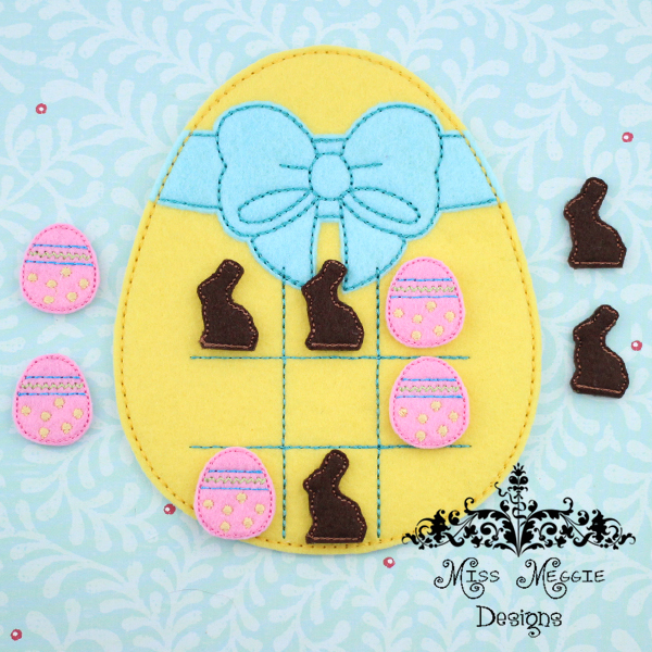 Easter Egg TTT Tic Tac Toe set ITH Embroidery design file