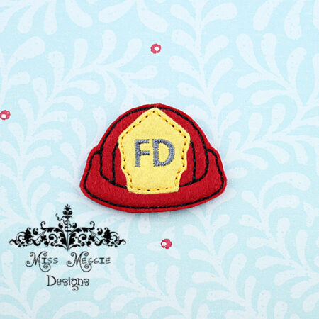 Fireman FD Helmet Hat ITH Embroidery feltie design file