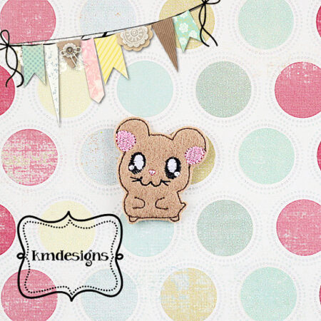Cute Little Hamster Digital ITH Feltie Embroidery Design