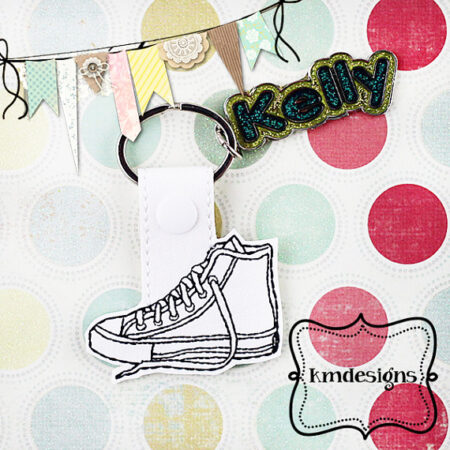 Vintage Sneaker Snaptab ITH Embroidery Digital Design