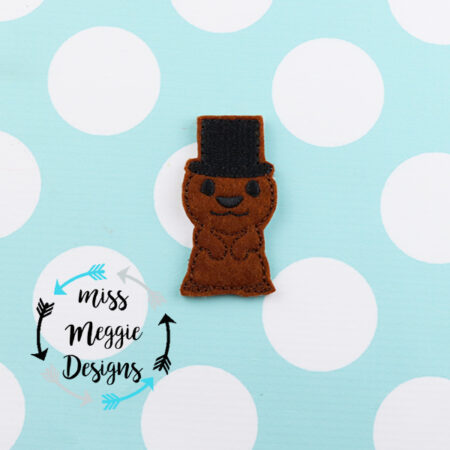 Mr. Groundhog Day  feltie ITH Embroidery design file