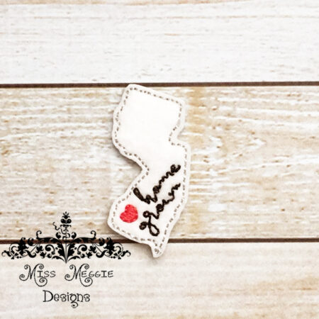 Home Grown New Jersey feltie ITH Embroidery design file
