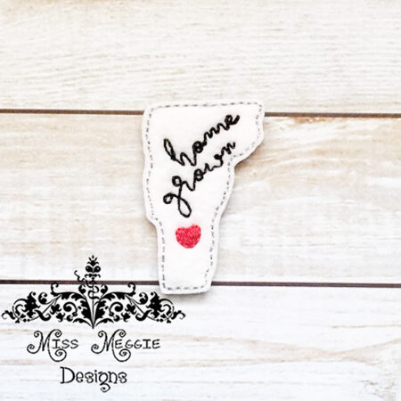 Home Grown Vermont feltie ITH Embroidery design file