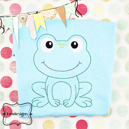 Frog ITH Redwork Digital Embroidery Design