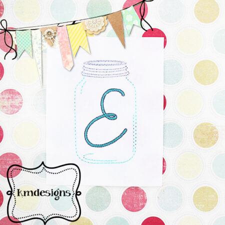Canning Jar ITH Redwork Digital Embroidery Design