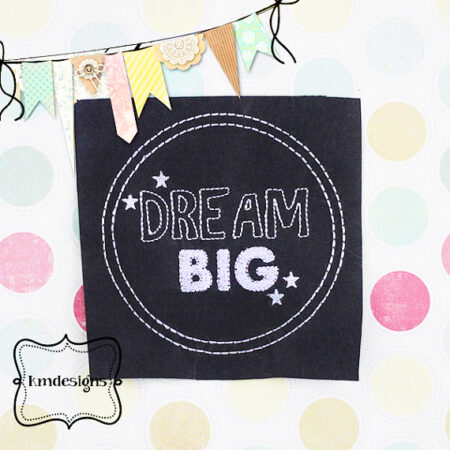 Redwork Dream Big Digital embroidery design file 4x4 hoop size