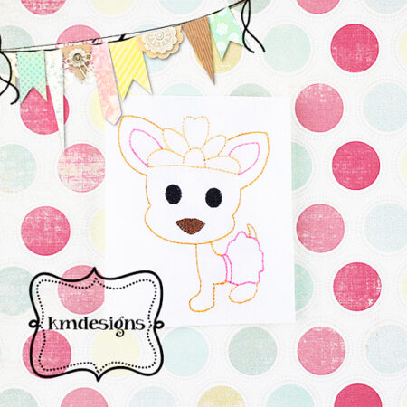 Chi Chi Dog Redwork ITH Embroidery design Chihuahu