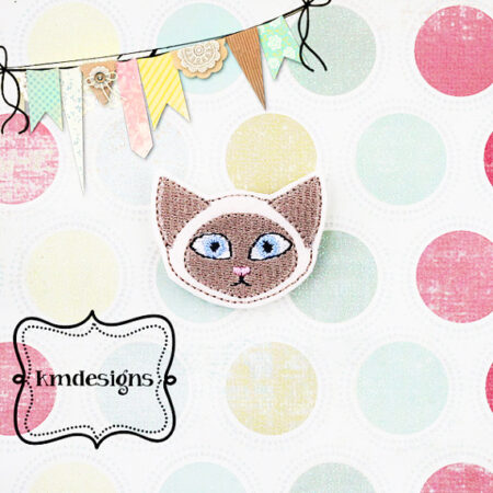 Siamese Cat Kitty Feltie ITH Digital Embroidery Design