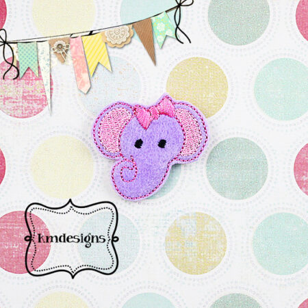 Ellie the Elephant Digital ITH Feltie Embroidery Design