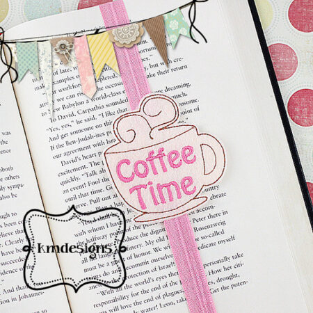 Coffee Time Bookmark ITH Digital Embroidery Design