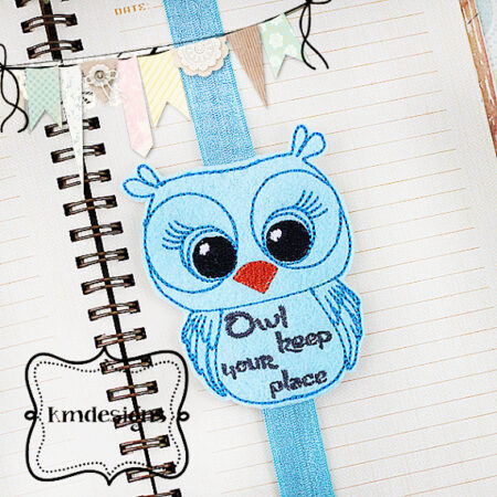 Owl keep your place OWL bookmark ITH Embroidery Design