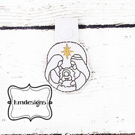 Christmas Jesus Nativity Keyfob Snap tab Embroidery Design