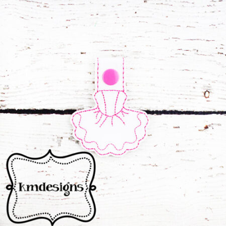 Tutu Ballet Dress ITH Embroidery Snap Tab/ Keyfob Design